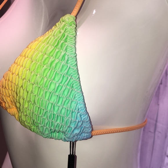 Rare Rainbow ruffle string style Bikini Top. (P10) - Picture 4 of 7